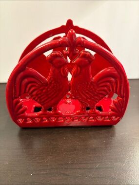 Red Rooster Iron Napkin Holder - Home Accents